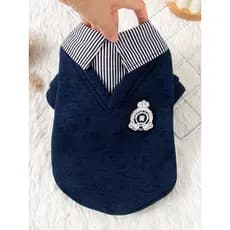 Outono inverno roupas para cães quente falso camisa de duas peças colar Teddy Bichon pequeno cão Schnauzer gato cavalhei