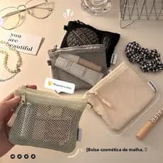 Mini saco de grade portátil portátil bolsa de moedas saco de armazenamento de cosméticos cabo de dados fone de ouvido sa
