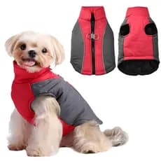 Inverno Roupas Para Cães De Estimação Gatos À Prova De Vento Filhote De Cachorro Reflexivo Jaqueta De Lã Quente Com Zípe