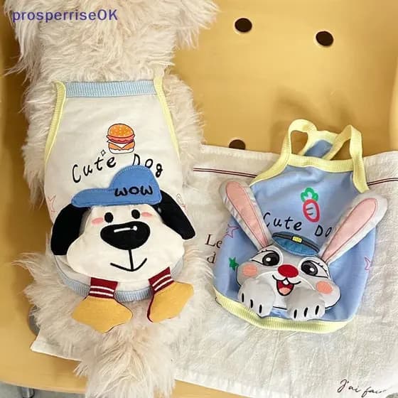 [newpros] Novo Tridimensional Bonito Desenho Animado Cachorro Coelho Boneca Filhote De Estilingue Colete Roupas De Gato