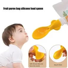 Colher De Silicone iny Para Crianças De Mais De 6 Meses , Segura De Fácil Fixação Várias Bolsas De Apertar