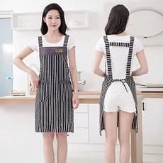 Avental de cozinha doméstico 2025 novo estilo de trabalho tecido algodão dedicado feminino estilo jovem algodão estilo f