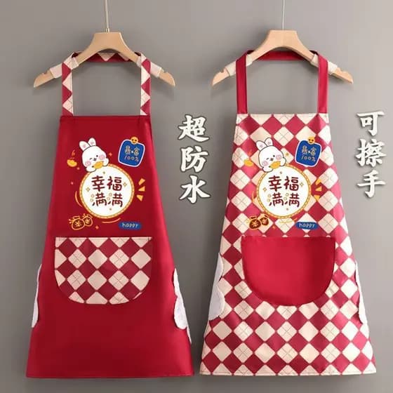 Avental de ano novo cozinha doméstico impermeável à prova de óleo macacão feminino impressão personalizada Catering Hote