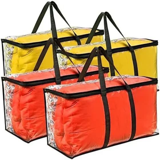 VitalUp 3 Pack Sacos De Armazenamento De Plástico Transparente , Duráveis Com Zíper Para Edredons , Cobertores , Roupas