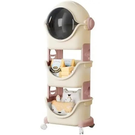 UNICOO ® Organizador De Armazenamento De Brinquedos Kids Spaceman , Carrinho De Rolamento Empilhável De 3 Camadas , Mult