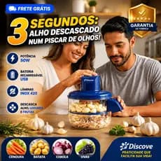 Descascador elétrico multifuncional - descasca alho, uvas, tomates e frutas facilmente