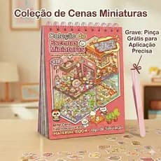 Livro de Adesivos 3D Kawaii Caderno Cenários DIY Scrapbooking Infantil Brinquedo Educativo Fofo
