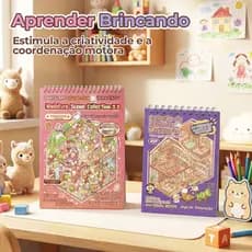 （Versão grande）Caderno de Adesivos 3D Kawaii Livro de Cenários DIY Scrapbooking Papelaria Fofa Brinquedo Infantil
