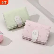 carteira feminina carteira feminina pequena Japonês coreano simples carteira nicho dos desenhos animados bonito gato car
