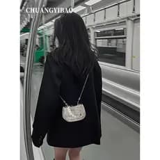 bolsa feminina Bolsa High-End nicho pérola corrente sela saco feminino 2025 estilo Designer mesmo estilo outono inverno