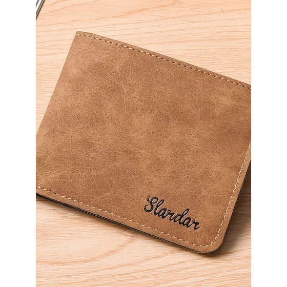 carteira masculina carteira masculina com ziper Carteira de parede masculina curta fina Retro fosco textura de couro gen