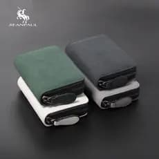 carteira masculina com ziper carteira masculina Titular do cartão de camurça masculino titular do cartão requintado Anti