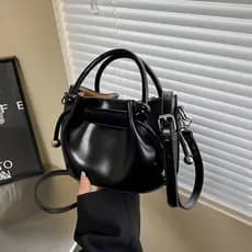 bolsa feminina Bolsa 2025 Popular versão coreana simples plissado pequeno fresco portátil balde saco de cera óleo textur