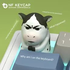 Niu Niu Emoticon Pack Keycap Cartoon Moo Criativo Resina Keycap Teclado Mecânico Boneca Ornamentos Keycap Personalização