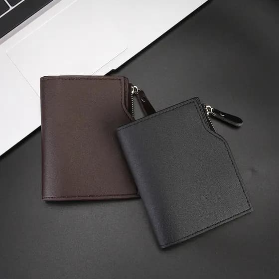carteira masculina carteira masculina com ziper Carteira curta masculina nova carteira tripla Multi-cartão carteira masc
