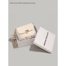 Bolsa bolsa feminina UR Corrente Plissada Luz Luxo Bolsa Diagonal de Um Ombro Pequena Bola Dourada