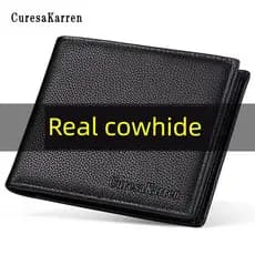 carteira masculina carteira masculina com ziper Carteira masculina estilo couro genuíno 2025 novo estilo simples High-En