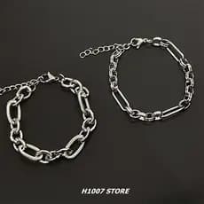 pulseira pulseira masculina Pode tocar água titânio aço costura não desaparecerá pulseira masculina meninas nicho Design