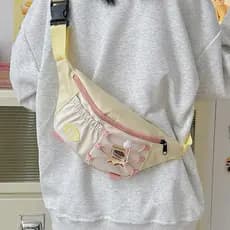 Novo estilo japonês saco de peito moda feminina Casual contraste cor estudante saco do mensageiro All-Match ciclismo esp