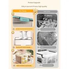 Caixa de armazenamento transparente portátil doméstico quatro fivelas selada à prova de umidade brinquedos arrumados lan