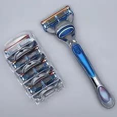 Lâmina de barbear Manual Super econômica de cinco camadas, faca de barba masculina, lâmina Universal de 5 camadas B