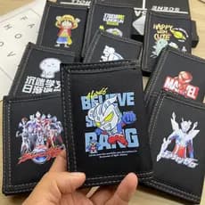 Carteira masculina feminina estudantes do ensino médio única tendência criativa Ultra-fina lona impressa moeda bolsa cri