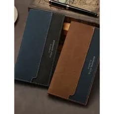 carteira masculina com ziper carteira masculina Carteira masculina carteira de duas dobras fosca longa Multi-cartão Slot