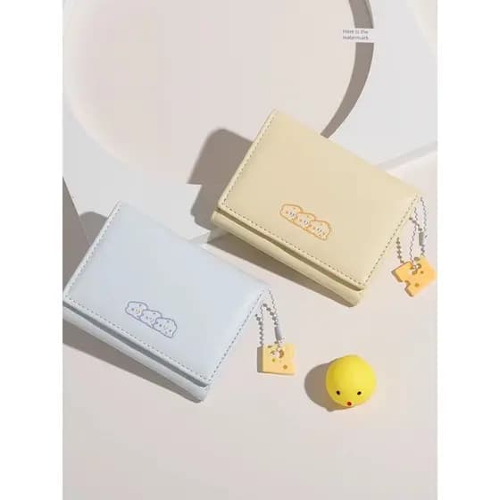 carteira carteira feminina pequena Japonês coreano simples carteira feminina nicho dos desenhos animados bonito queijo c