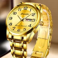 relogio masculino Relógio mecânico automático de ouro Local masculino Digital à prova d'água na moda calendário duplo mo