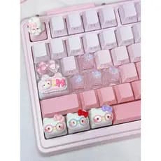 Único Kitty especial Keycap diy Manicure datilografia ferramenta útil tridimensional eixo cruz mecânico eixo magnético t