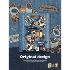 carteira feminina pequena carteira feminina Carteira jeans gato três dobrável pequena grande capacidade Slot para vários