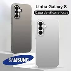 Capinha de silicone fosca anti-impacto compatível com Samsung Galaxy S20 S21,S22 S23 S24FE S25 S26 S26Plus S26Ultra