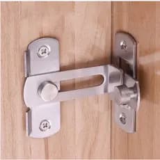 Fecho Trava Tranca Angular em L 90° Gavetas Portas Janelas Tramela Trinco