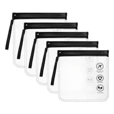 Kit 5 Saquinho Bolsa Zip Lock Aeroporto Viagem Internacional  , Material EVA