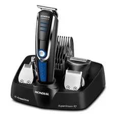 Aparador De Pelos Super Groom 10 Preto Azul Bg-03 Mondial salão barbeiro pelos barbudo dregrade