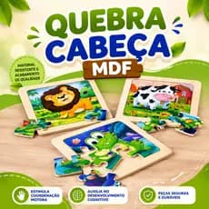 Kit Quebra Cabeça MDF Brinquedo Infantil