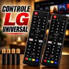Controle Remoto Universal Compatível com TV LG Smart LED LCD HD 4K Pronto para Usar com 2 Pilhas
