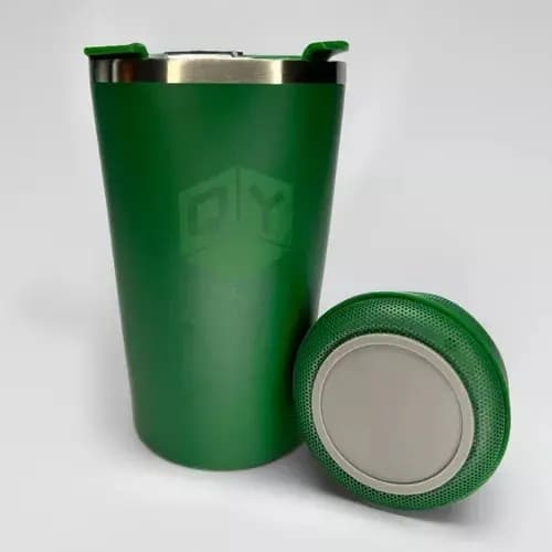 Copo Térmico Com Caixa De Som Bluetooth 420ml Aço Inox Tendencia Blogueira
