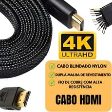 Cabo HDTV Ultra Hd 3d 4K Alta Resolução 1080p Tv 2/3/5m Envio imediato HDMI