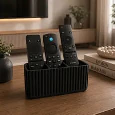 Porta Controle Remoto Decorativo Preto Organizador de Mesa para Sala Quarto TV Ar Condicionado