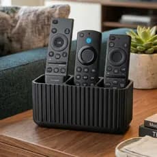 Porta Controle Remoto Decorativo Preto | Organizador de Mesa | Suporte Controle Organizadores de mesa