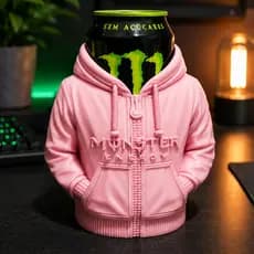Porta lata Monster moletom para energético Monster + abridor 473ml