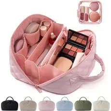 Bolsa de Maquiagem MINGRI Petition para Viagem, Bolsa de Cosméticos Feminina Acolchoada, Grande Capacidade, 2 Peças, Esp