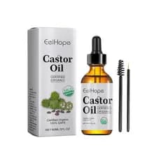 Óleo de Rícino Orgânico AMALIA (2OZ), Tratamento para Crescimento Capilar e Couro Cabeludo com Aplicador, Óleo para Cabe