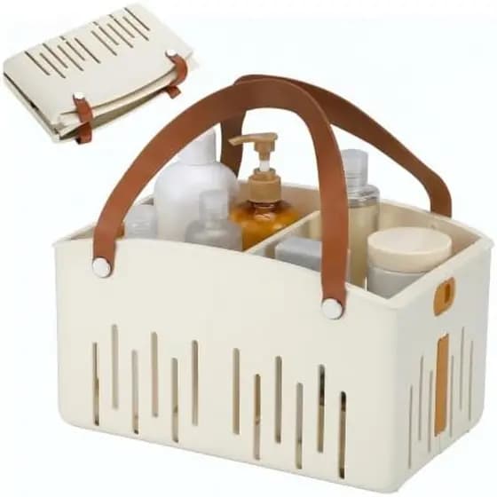 Dormitório De Chuveiro De Plástico Portátil Dobrável Acostop-Grande Capacidade & amp ; Cesta Drenagem Rápida Com Alças D