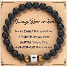 Pulseira de Cruz com Pérolas para Homens e Meninos - Presentes de Páscoa para Crianças/Adolescentes, Presentes Cristãos