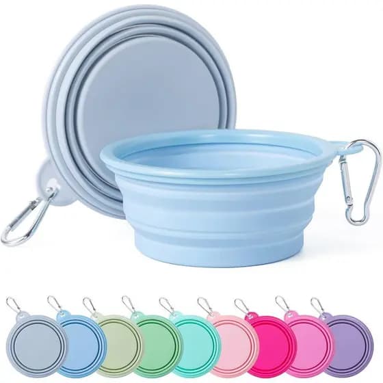 Tigela Dobrável SLSON, 2 Peças, Tigelas de Viagem Coloridas, Comedouro Dobrável para Água, para Cães Grandes, para Camin