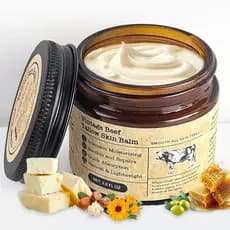 Bálsamo labial de gordura de carne bovina e mel, adequado para pele sensível, 100% gordura de carne bovina orgânica de a
