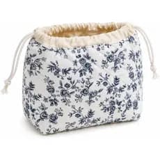 Bolsa de Maquiagem Acolchoada de Algodão com Cordão, Bolsa de Viagem Fofa para Mulheres, Bolsa de Cosméticos e Medicamen