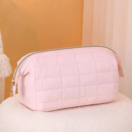 Bolsa de Cosméticos Macia para Viagem, Estilo Portátil, Toque Confortável, Grande Capacidade, Organizador de Beleza (Ros
